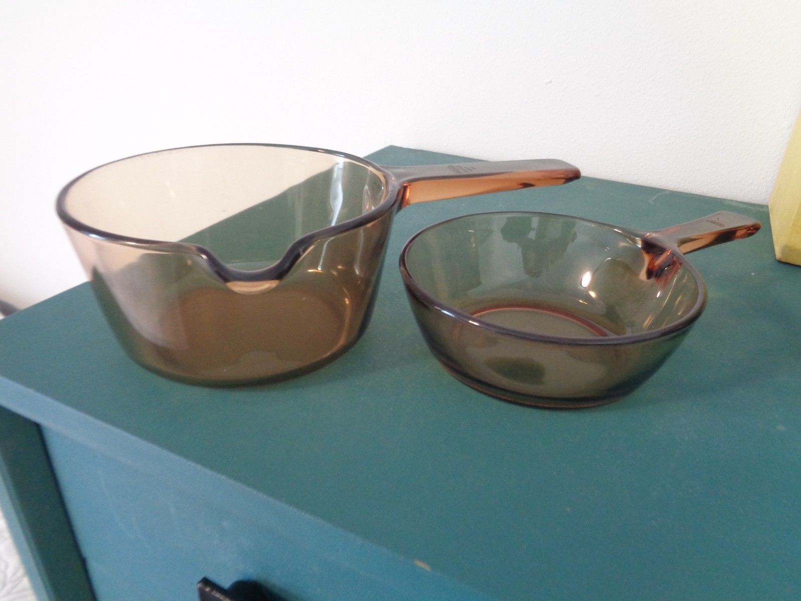 Vintage Corning Vision Ware Saucepans 1L w/Spout & 0.5L
