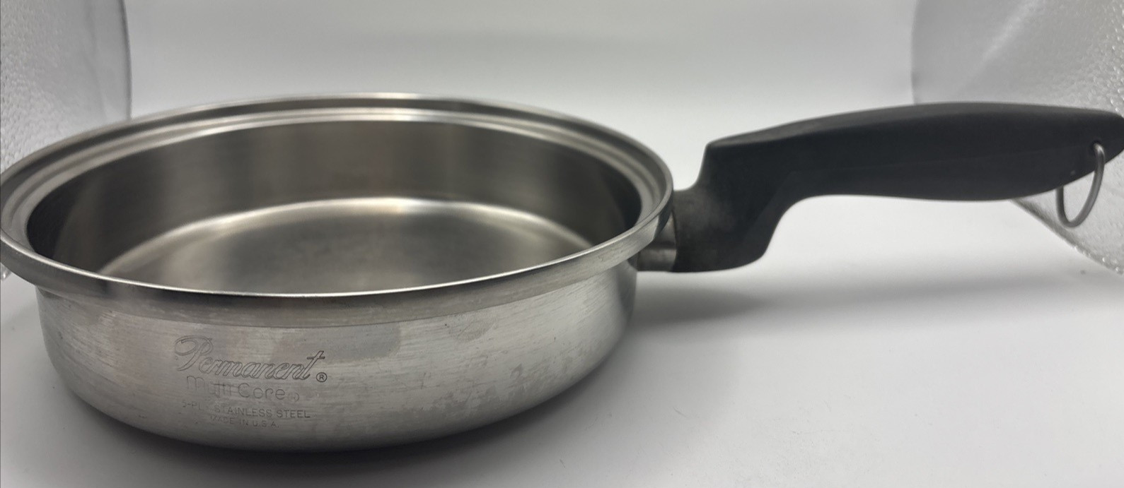 Vtg Permanent 8″ Skillet Fry Pan Stainless Steel USA Multicore 5 Ply, NO LID