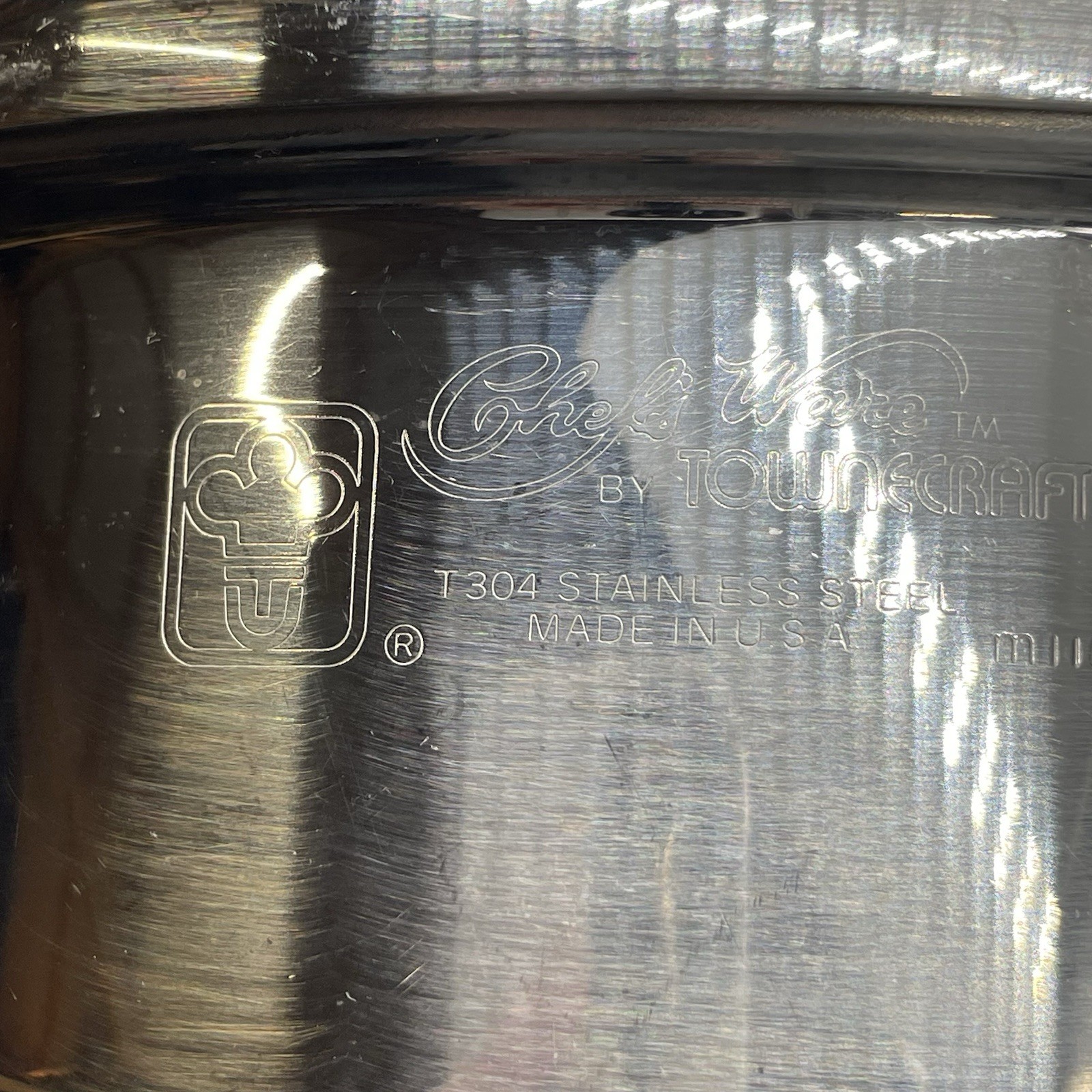 Vtg Chef’s Ware Townecraft Saucepan 1.5 Quart 8 1/2″ T-304 Stainless w/Lid USA