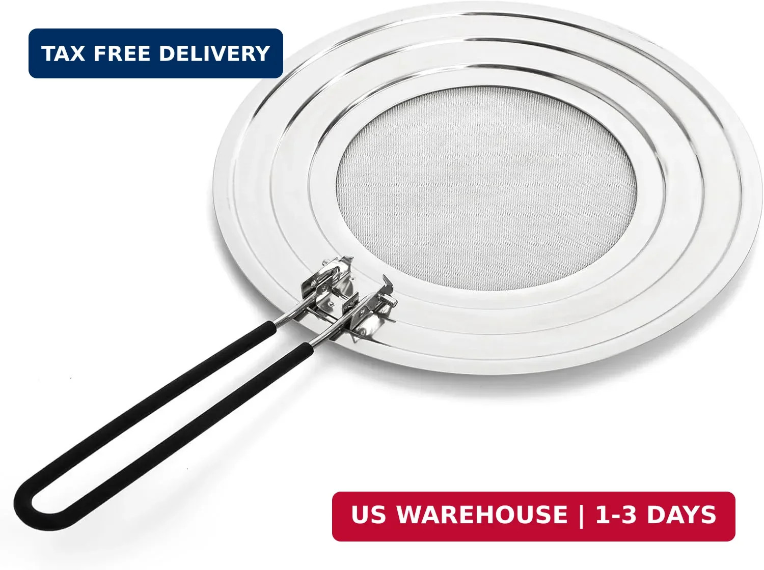 Frcctre 2 Pack Stainless Steel Splatter Screen for Frying Pan, 12 Inch Grease Sp