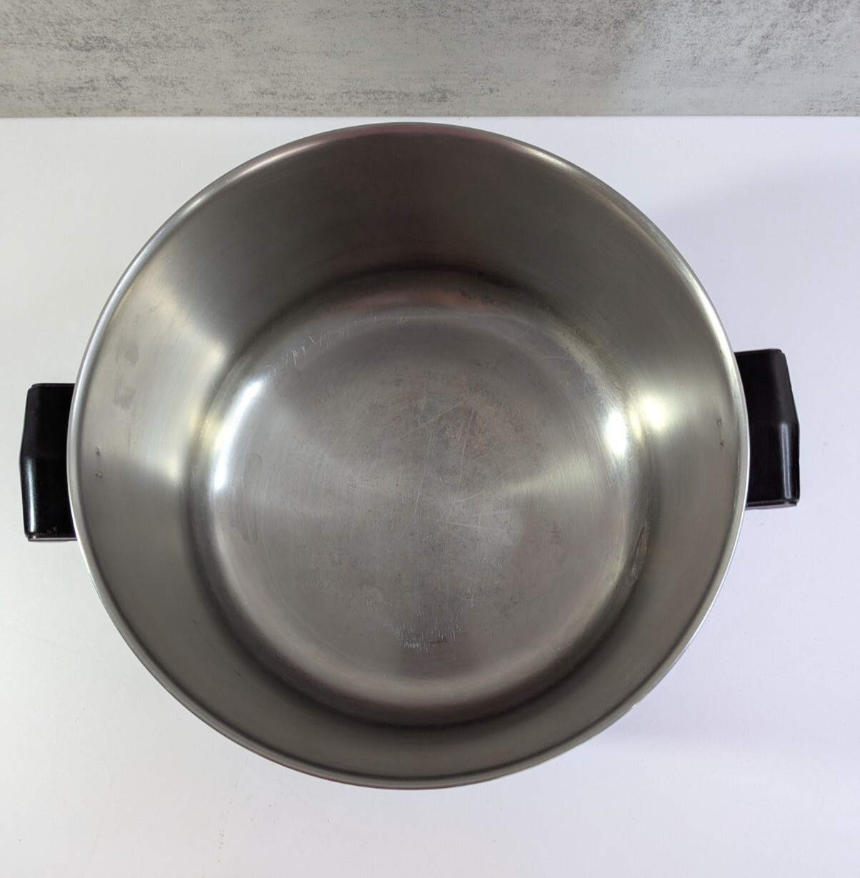 Vintage Farberware 8 Quart Stainless Steel Aluminum Bottom Stock Pot & Lid USA