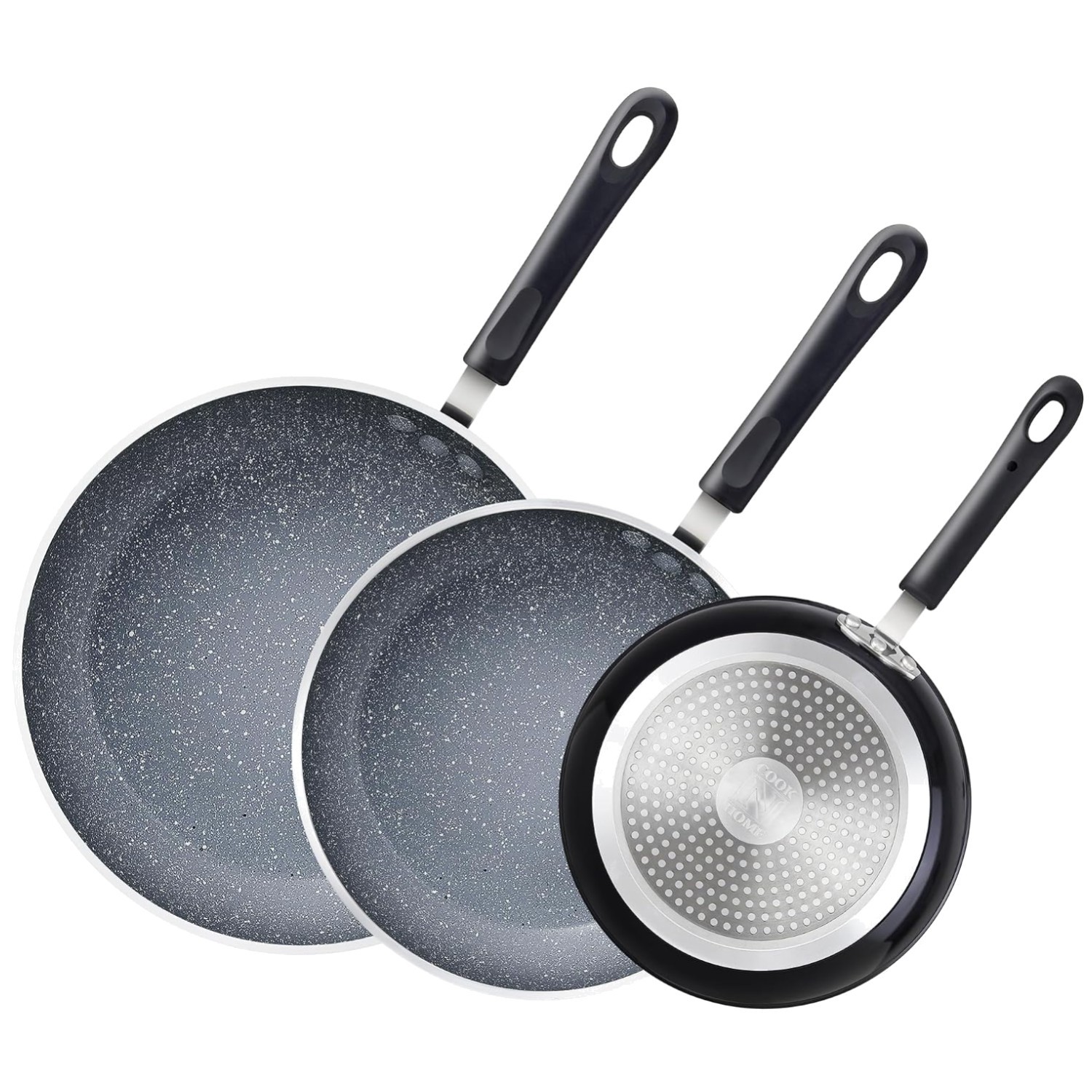3-Piece Nonstick Frying Pan Set, Induction Compatible