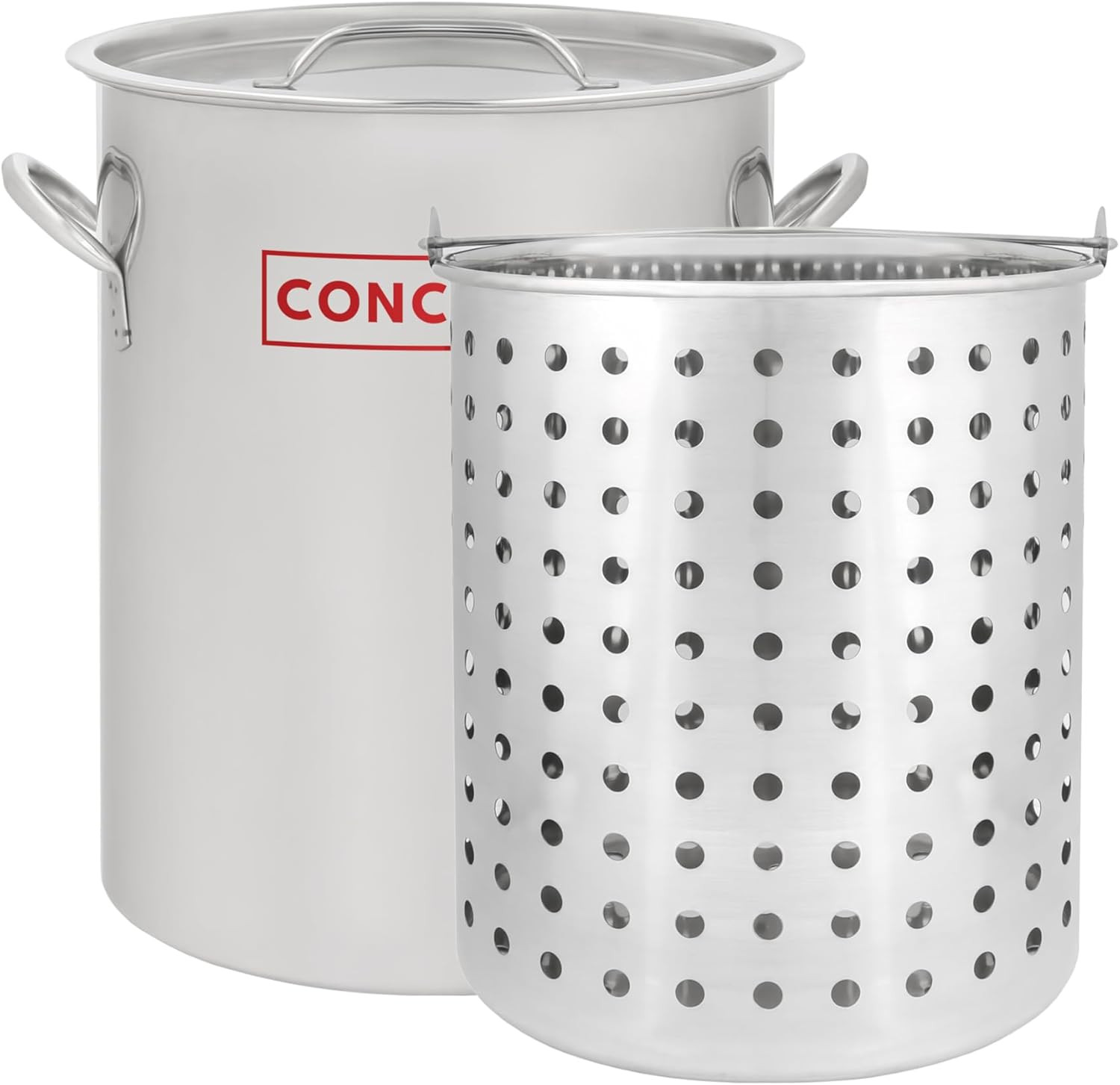 36 QT Heavy Duty Stainless Steel Stock Pot with Basket for Boiling