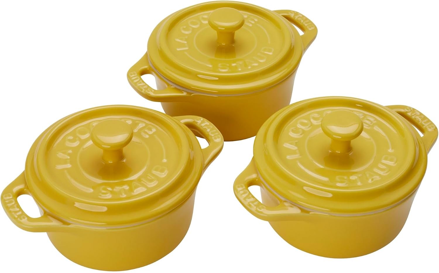 Ceramic Dutch Oven 3-piece Mini Round Cocotte Dark Blue