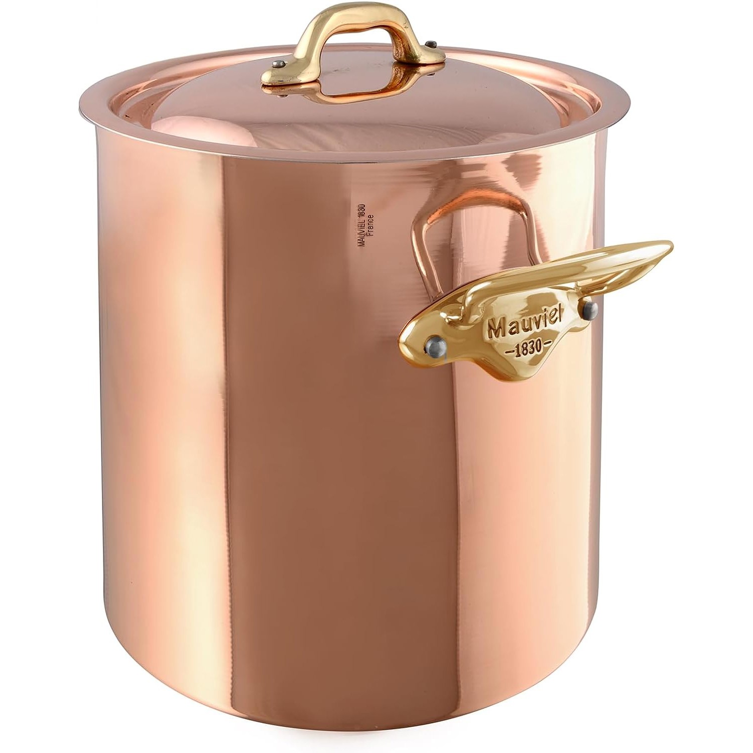Mauviel M’150B Copper 9.9-Quart Stockpot With Lid and Brass Handles