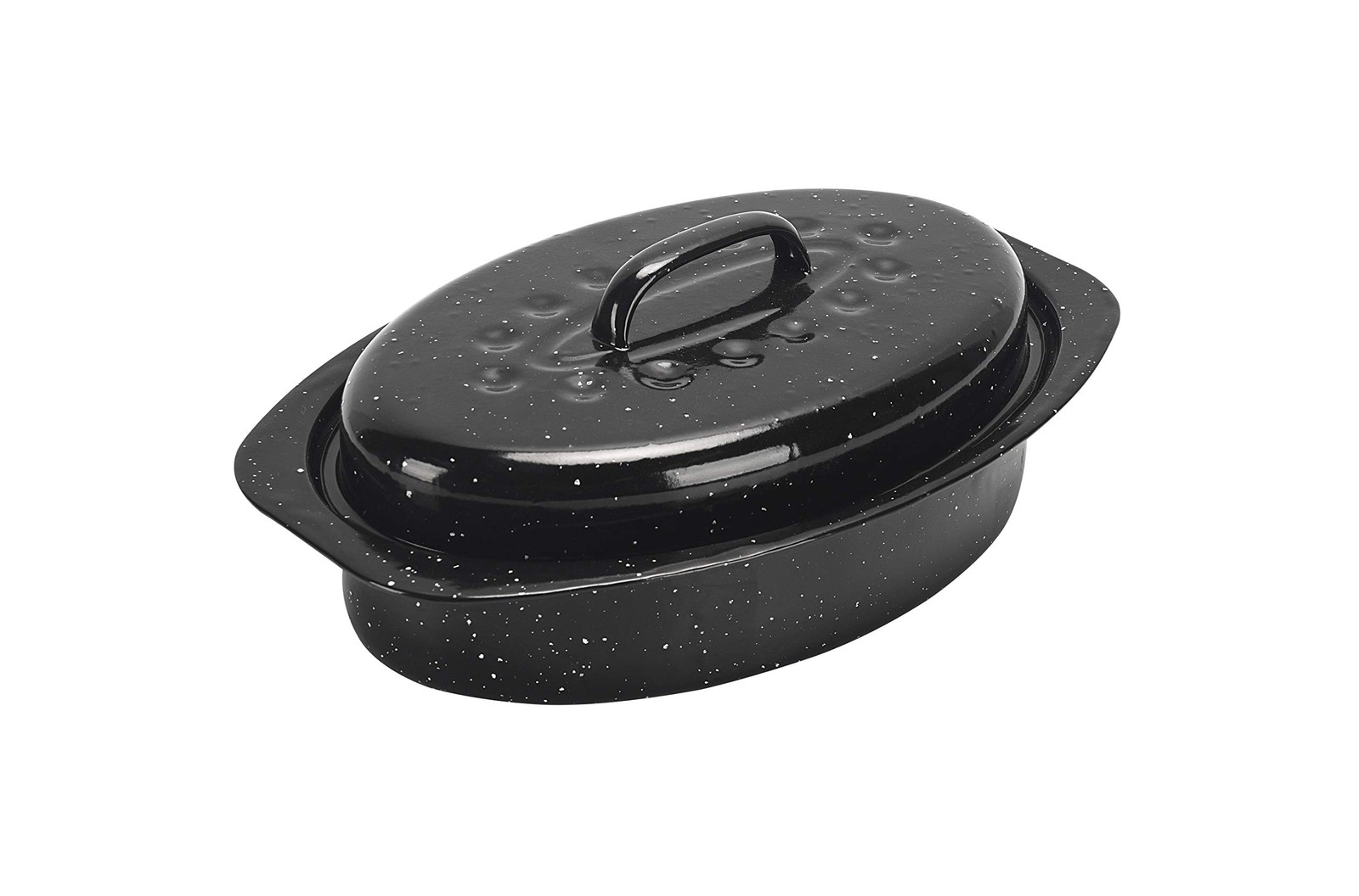Covered Oval Roaster, 13 inches, Black