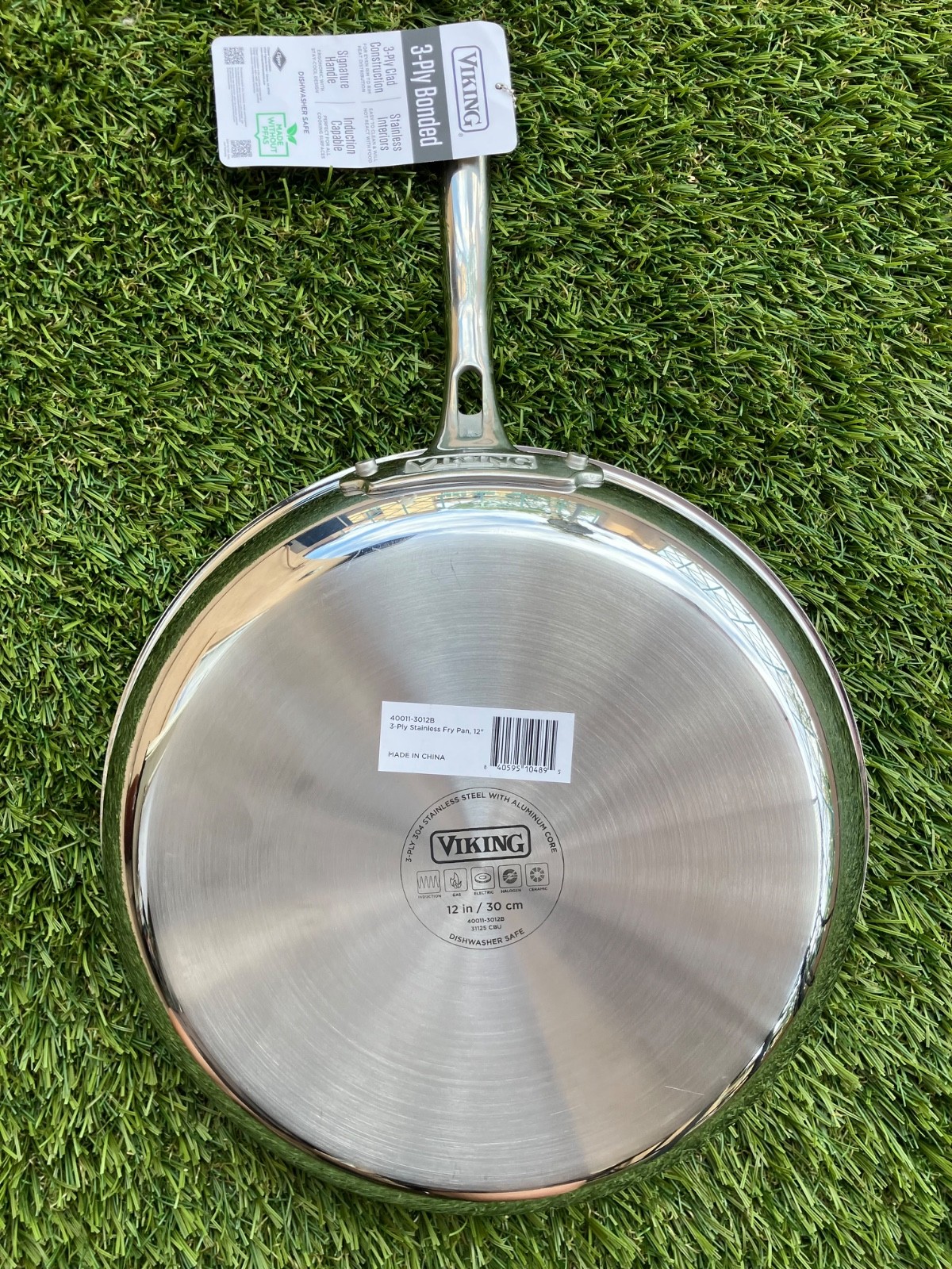 Viking Cookware 3-Ply Stainless Steel 12” Inch Frying Pan/ Skillet NEW Free Ship