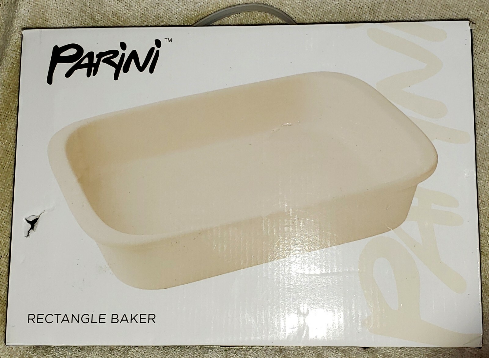 PARINI Stoneware Casserole Baking Dish Beige 9 x 13″ RECTANGLE BAKER