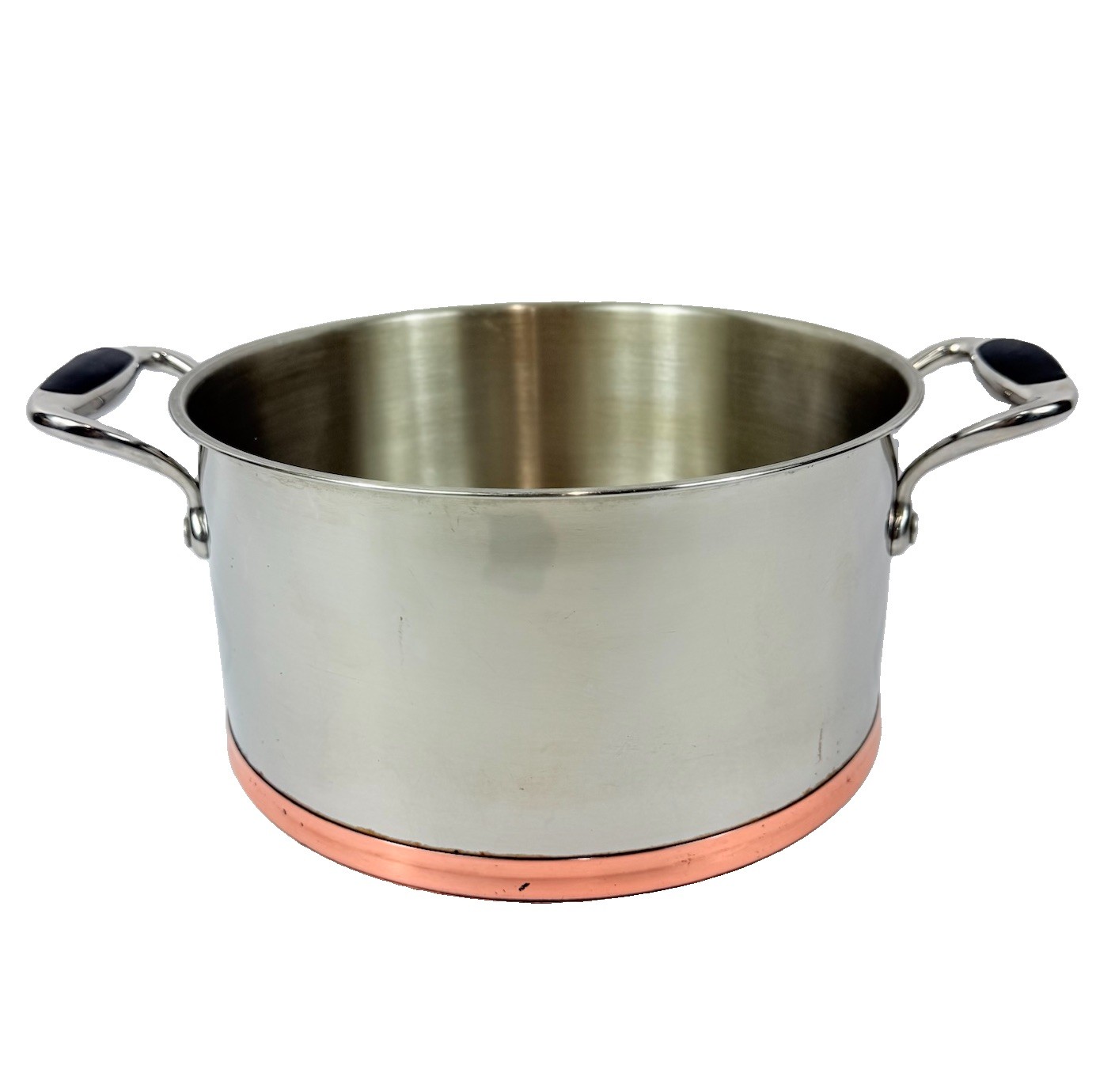 RK Real Kitchen Copper Bottom Large Stock Pot 9-1/2 X 5 Inches NO LID Great