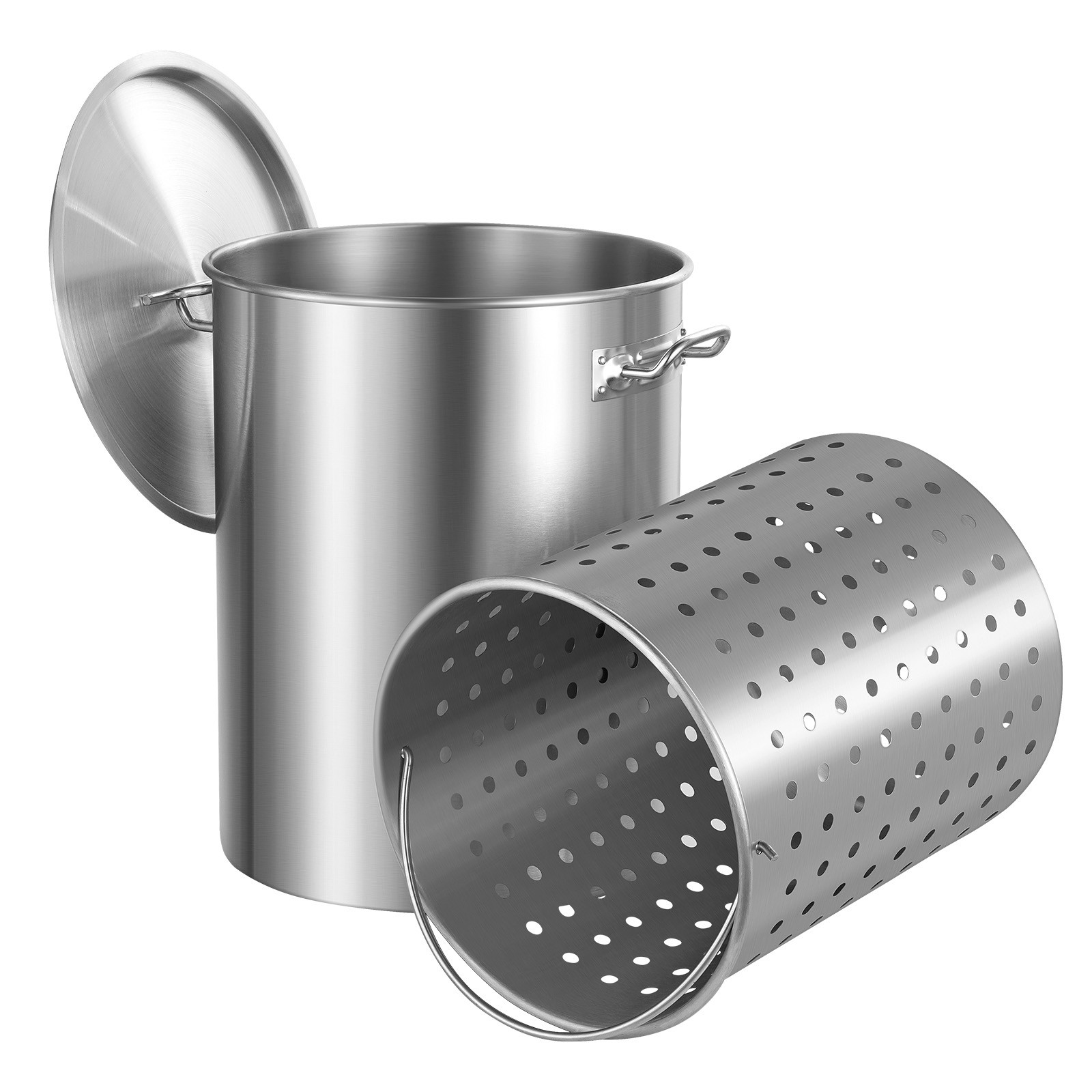 Uimoso 36QT Stainless Steel Stockpot Cooking Kitchen Sauce Pot with Basket Lid