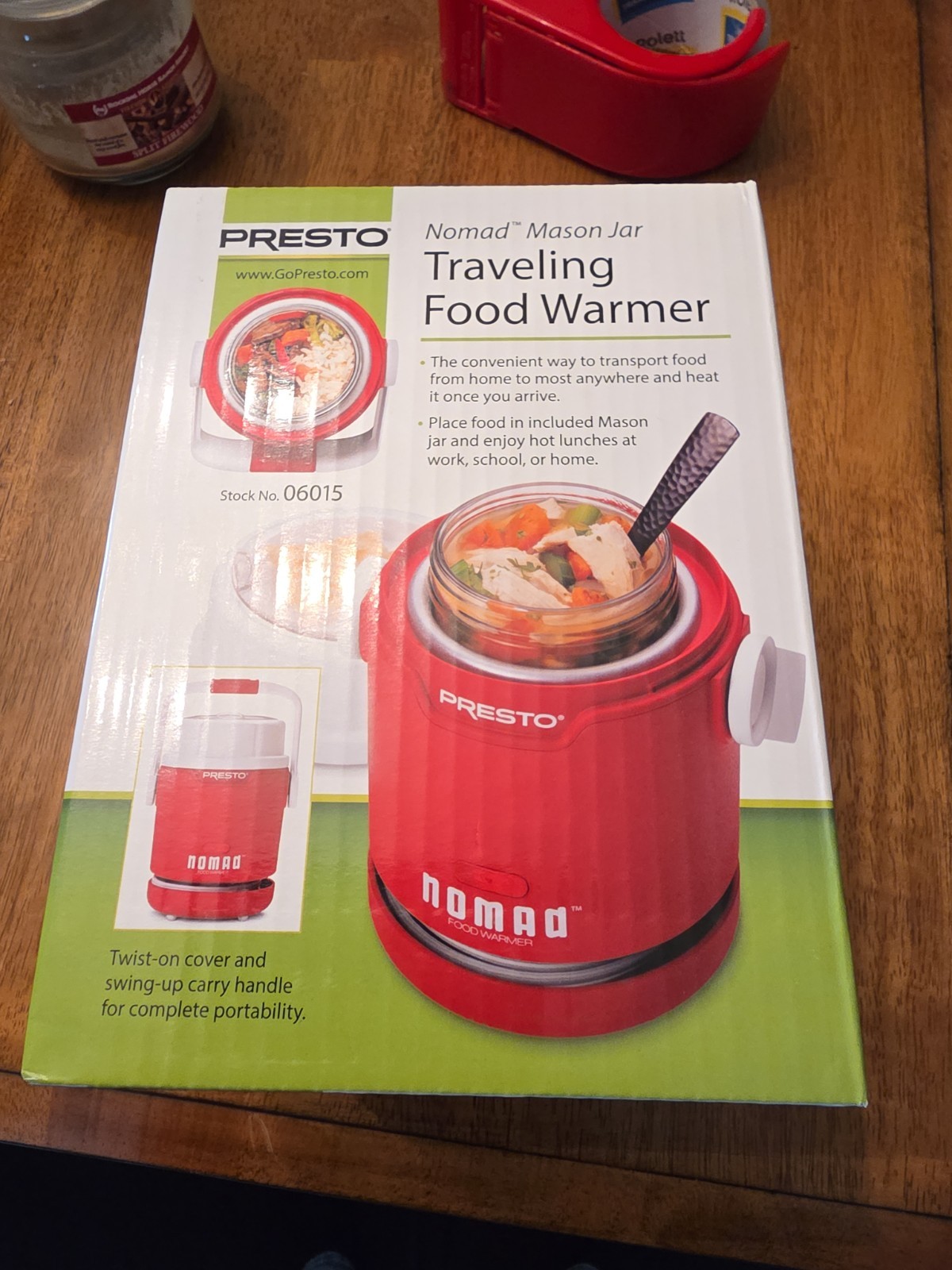 Presto Nomad Electric Traveling Food Mason Jar Lunch Warmer 06015 Red – NEW