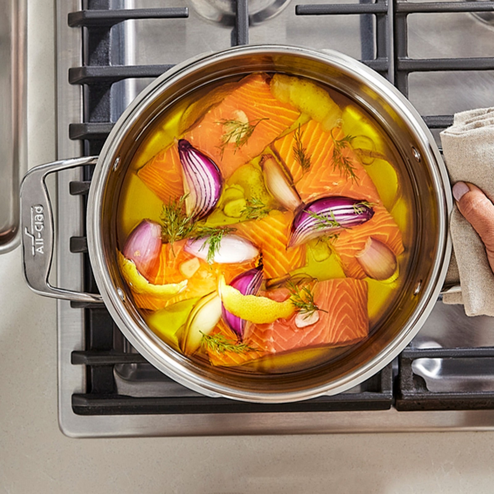 All-Clad Simply Strain Stainless-Steel Multipot with Strainer, 6-Qt.