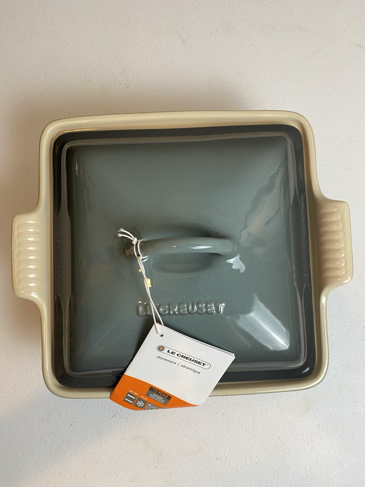 Le Creuset Square Ceramic Casserole Dish w/ Lid 1.7 qt ocean ￼