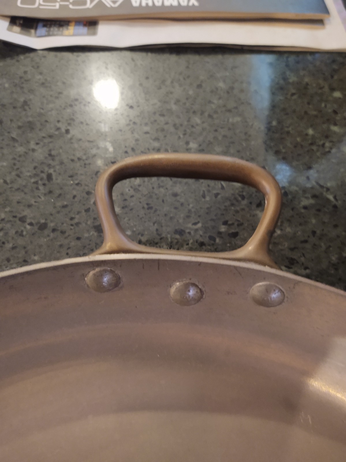 Vtg HUGE 16″ French Hammered Copper Mauviel Au Gratin Paella Williams Sonoma