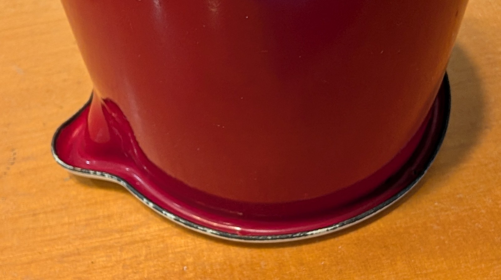 Riess CLASSIC Saucepan with spout, enamel, Red & Cream 0.75 L/ 3 cup Austria
