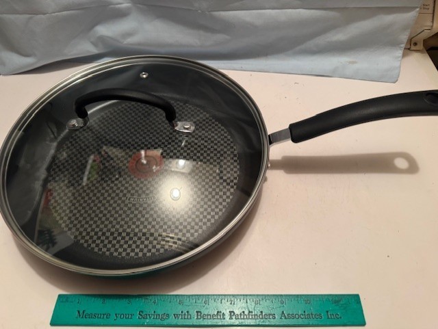 NEW T-FAL ULTIMATE Hard Anodized TITANIUM NON STICK THERMO SPOT 12″ COV FRY PAN