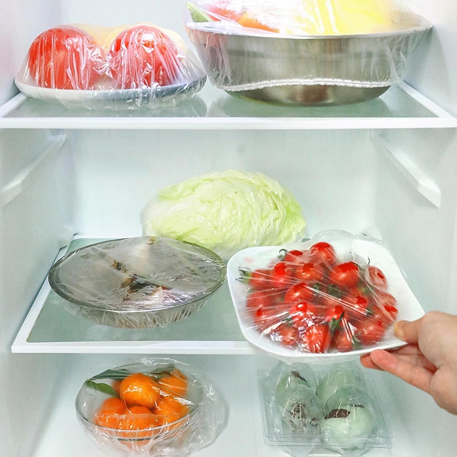 400 Pcs Fresh Keeping Bags Plastic Food Storage Covers Elastic Sealing Bowl Lids