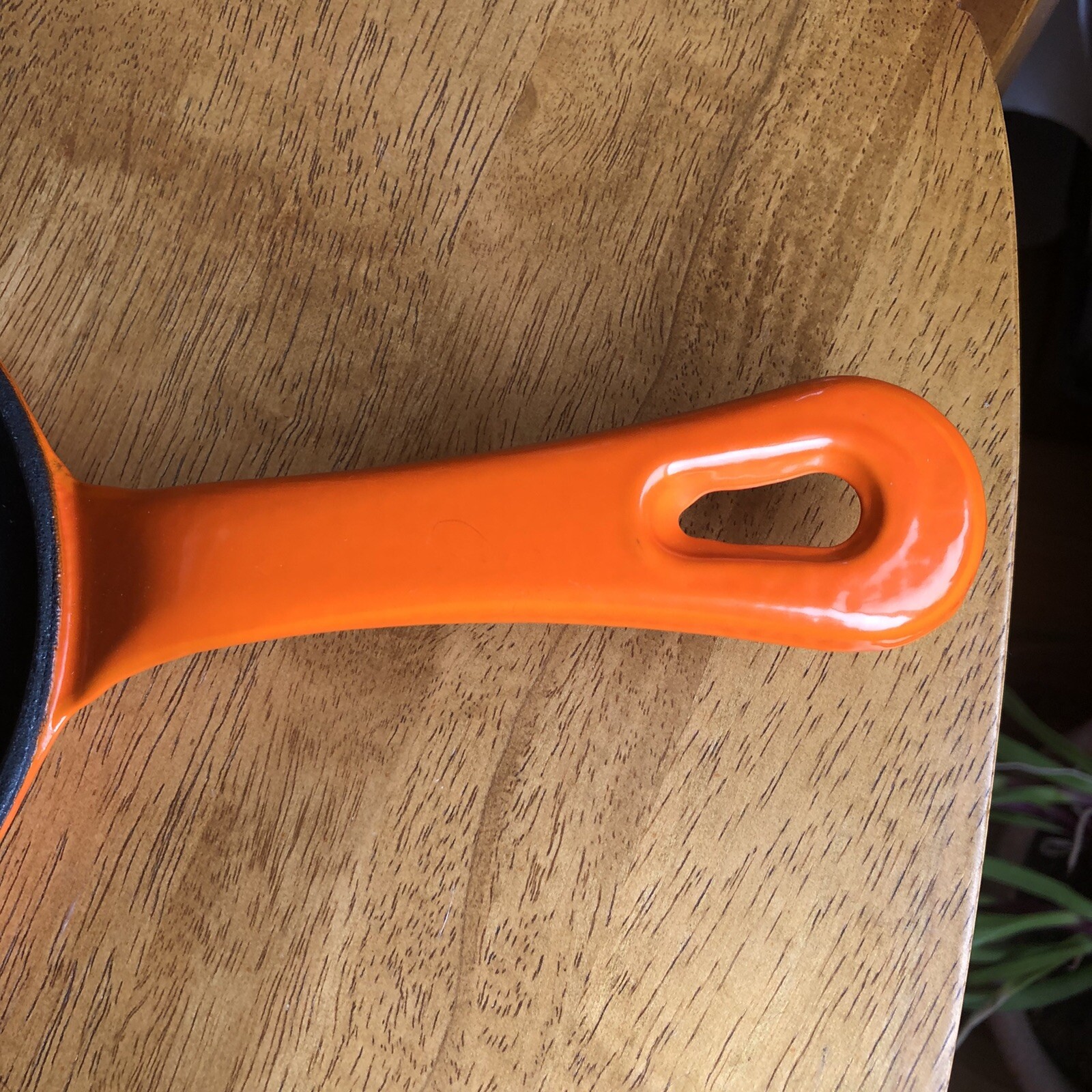 TECHNIQUE Enameled Cast Iron Orange Oval Skillet Pan Fajita Griddle Cookware