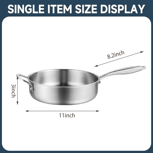 5-Quart Tri-Ply Stainless Steel Saute Pan, 11-Inch | Tri-Ply Stainless