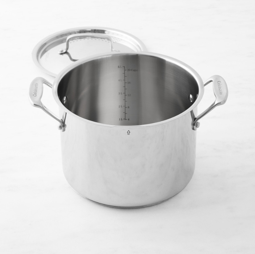 Cuisinart Chef’s Classic Stainless-Steel Pasta Pot with Straining Cover, 6-Qt.
