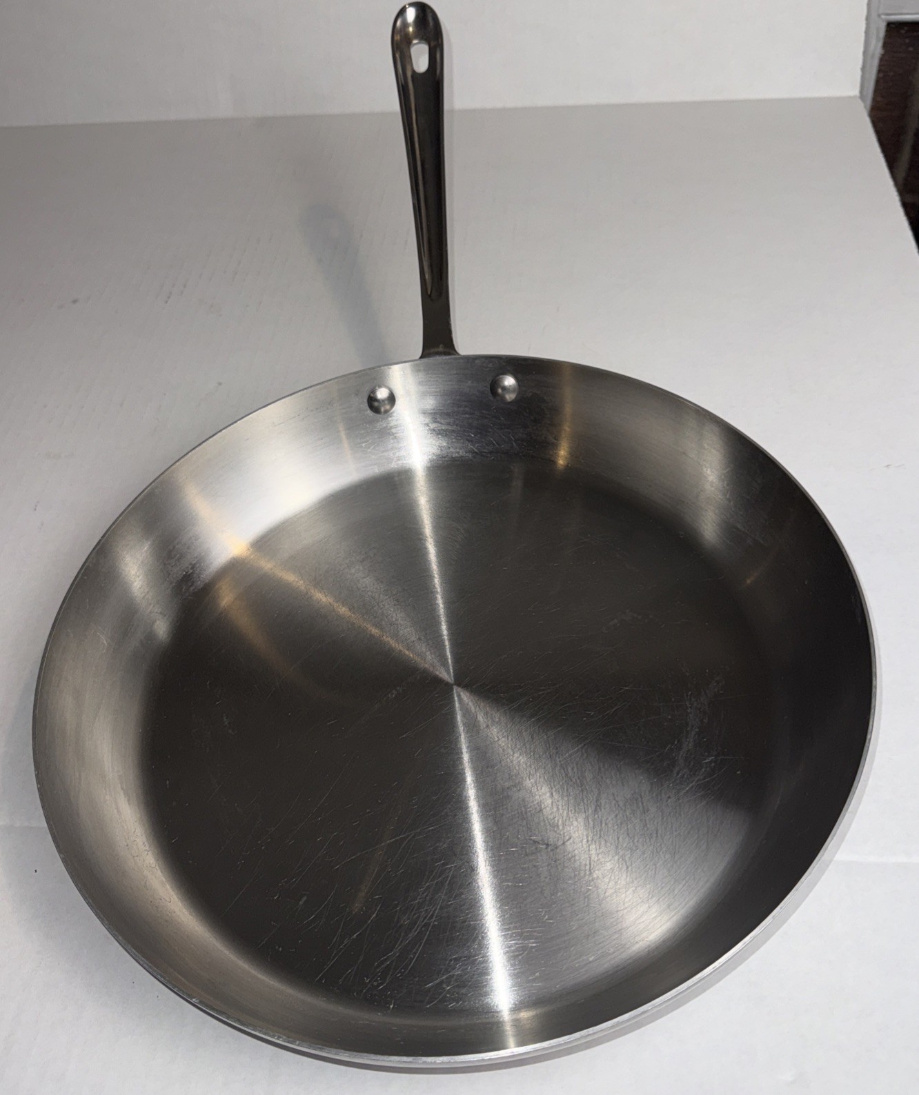 All-Clad 13-1/4” in Stainless Steel Skillet No Lid Induction Ready EUC