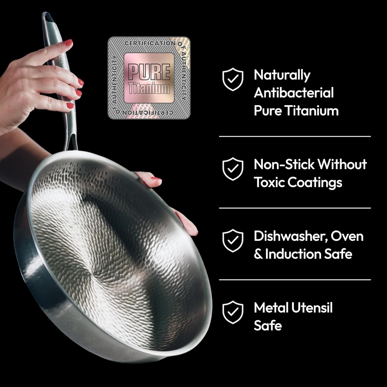 Plateful Titanium 12 Inch Fry Pan With Lid Oven Safe Induction