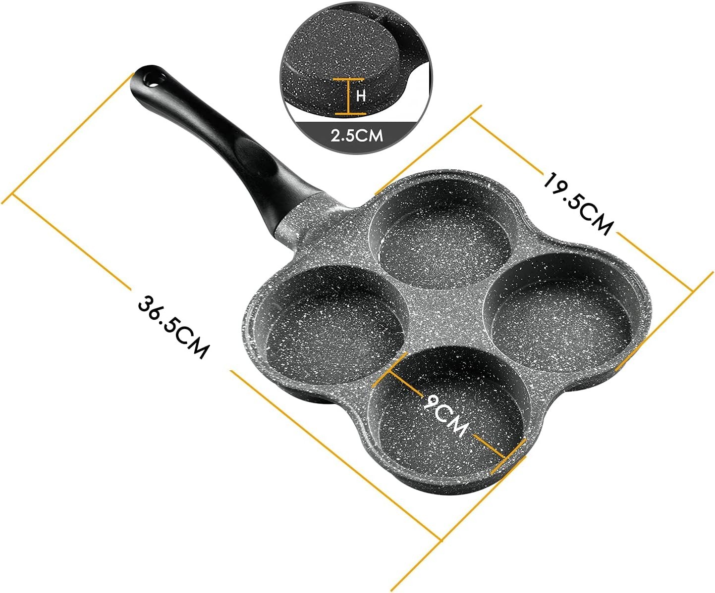 Rustless Egg Frying Pan | 4-Cup Nonstick Easy Clean Egg Cooker Omelet Pan For…