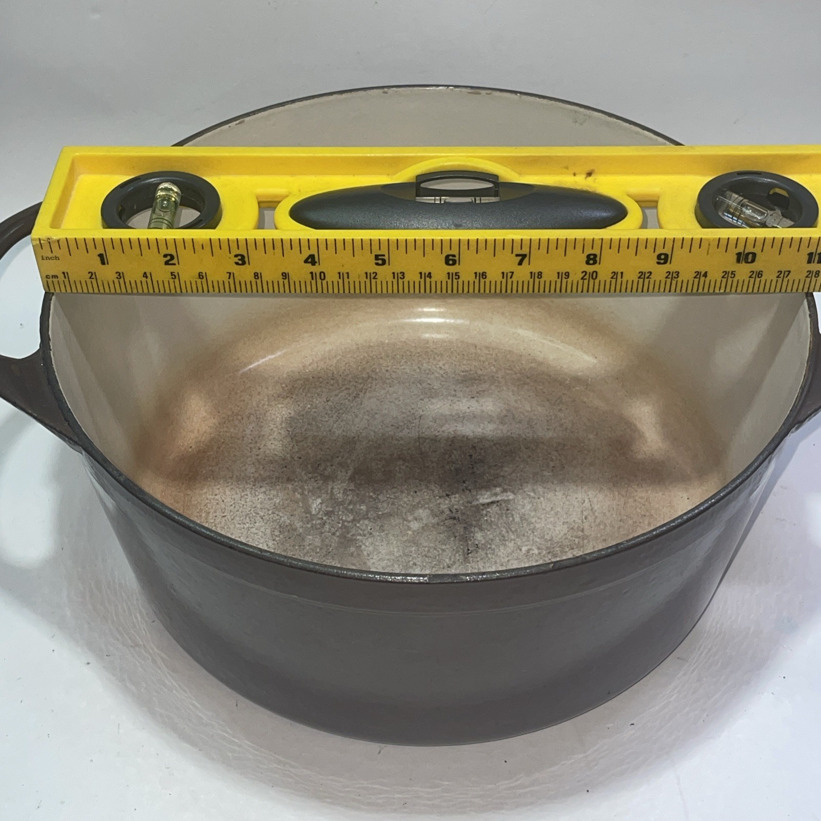 Cousances Le Creuset Casserole Dish Dutch Oven 28 Brown Cast Iron 11” W/ Lid