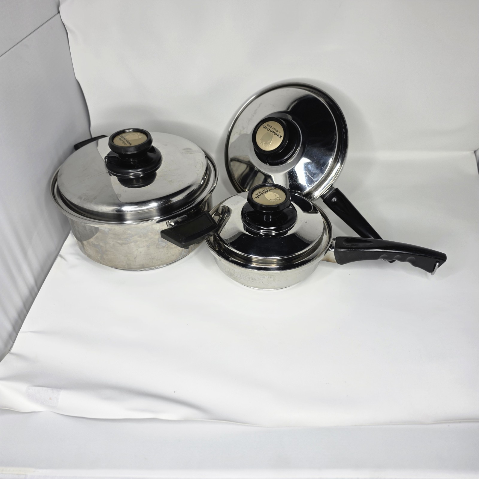 Kitchen Craft 6 Piece Cookware Set Stainless Steel Pots Pans with Lids