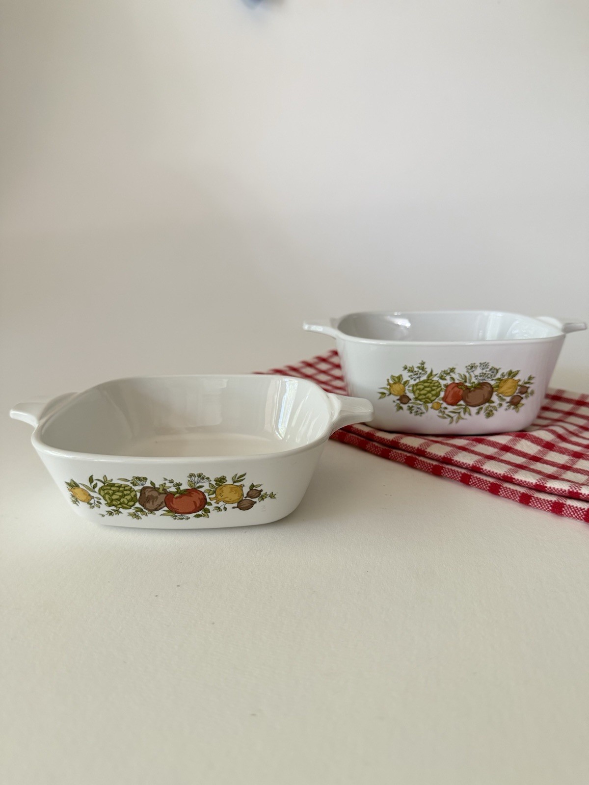 Vtg CorningWare Spice O Life Casserole Dish Set 1 Qt & 2 Cup Nesting No Lids