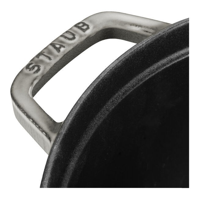 Staub Cast Iron Round Cocotte – Graphite Grey, 1.25-qt, Made in France