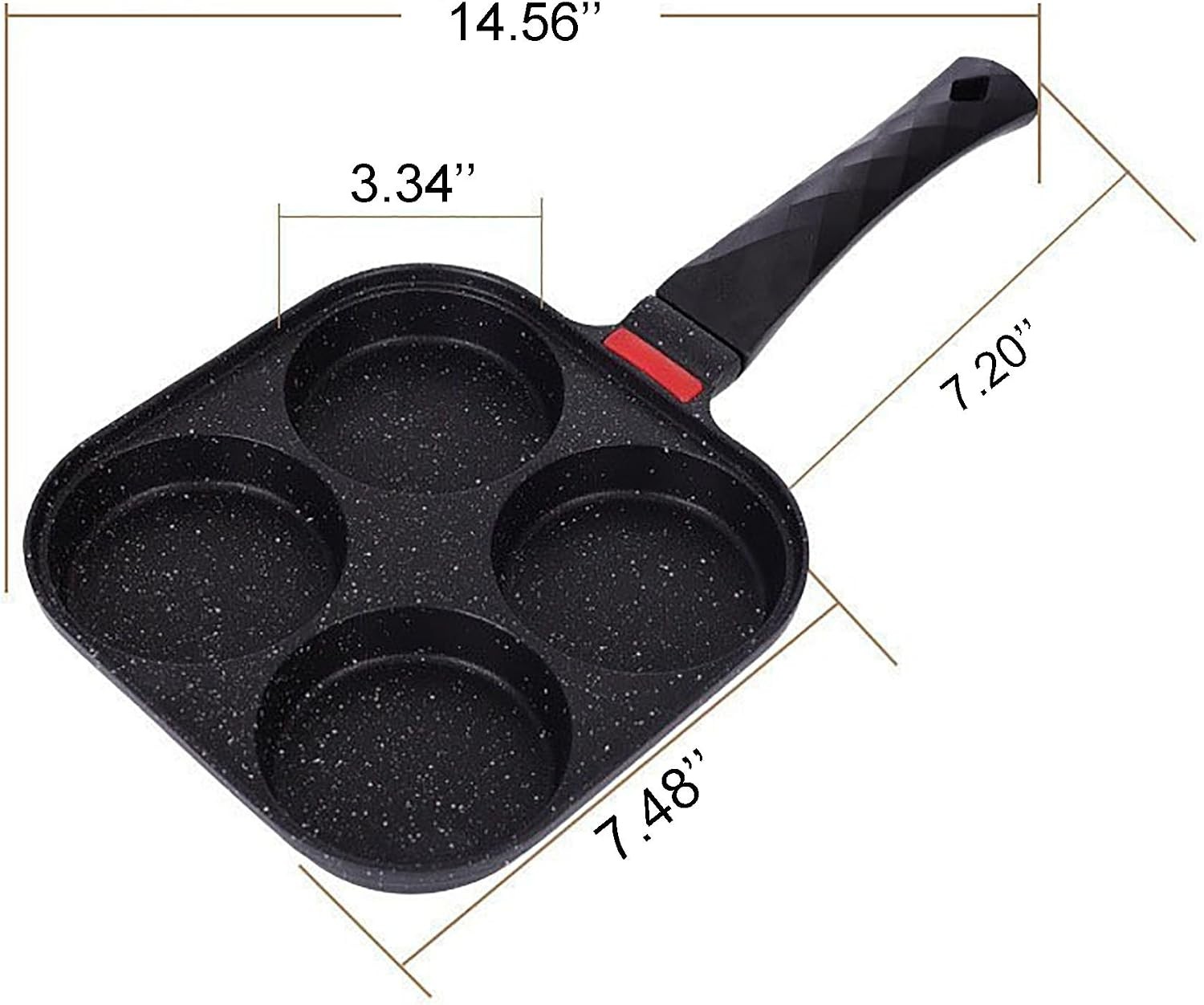 4 Egg Frying Pan Gas and Induction Breakfast Omelette Skillet Non-Stick Fried