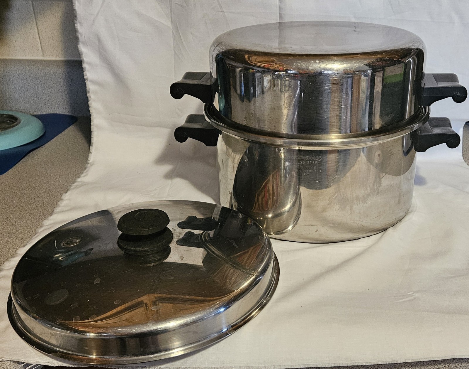 Saladmaster 6.5 Qt Tri-clad Stainless Steel Dutch Oven Stockpot Fry Pan Lid 18-8