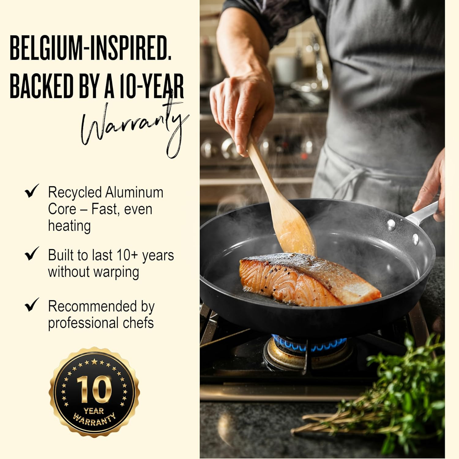 Maestro 11” Non-Toxic Ceramic Nonstick Frying Pan – Oven & Induction Safe Skille