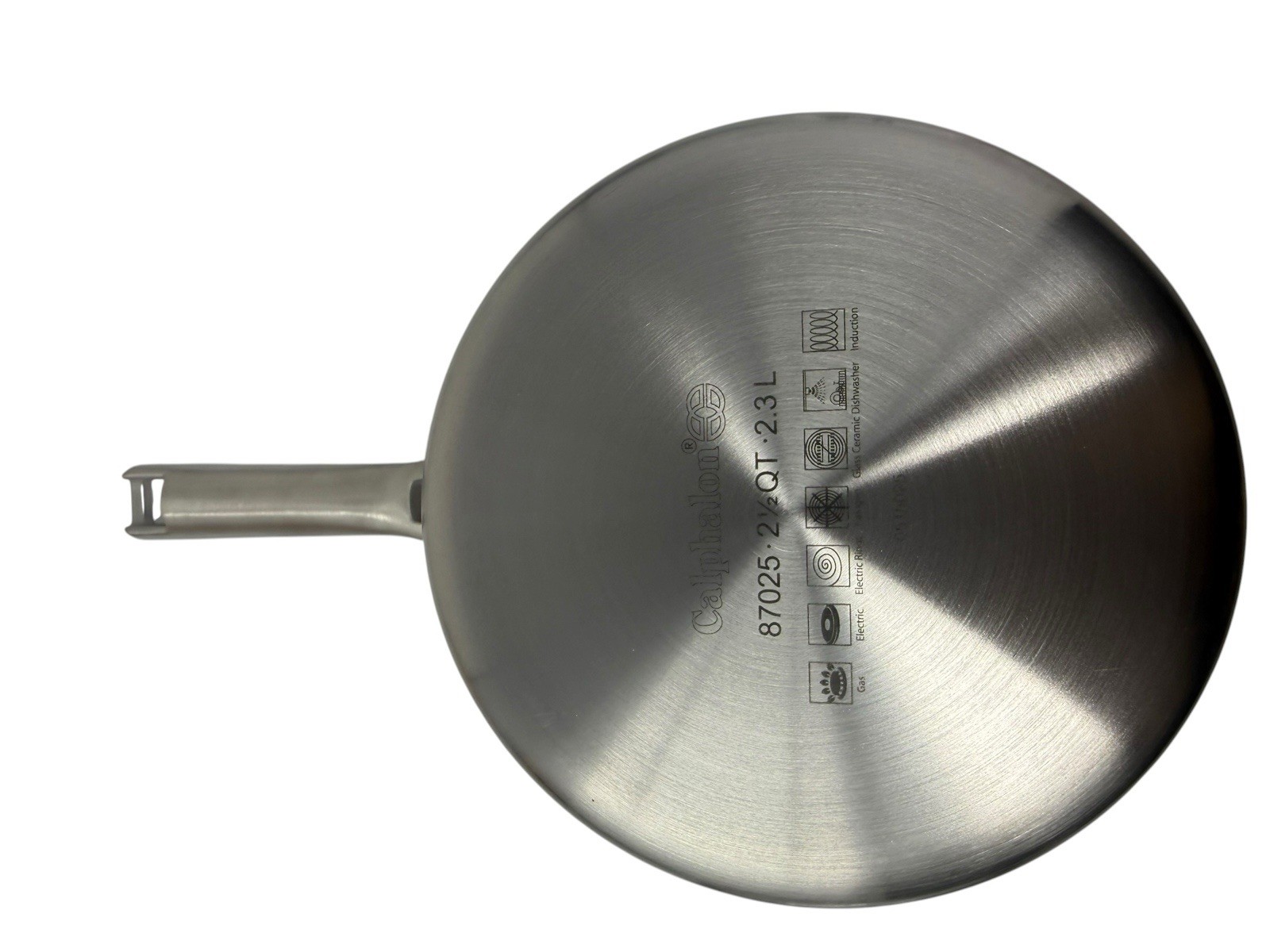 Calphalon 2 1/2 Qt 2.5 Saucepan Pot 87025 Dual Pour Spout Stainless Small Dent