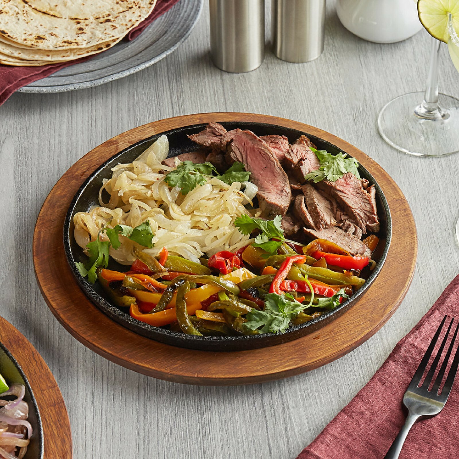 7″ Round Pre-Seasoned Cast Iron Fajita Skillet (6 Skillets) by MyXOHome