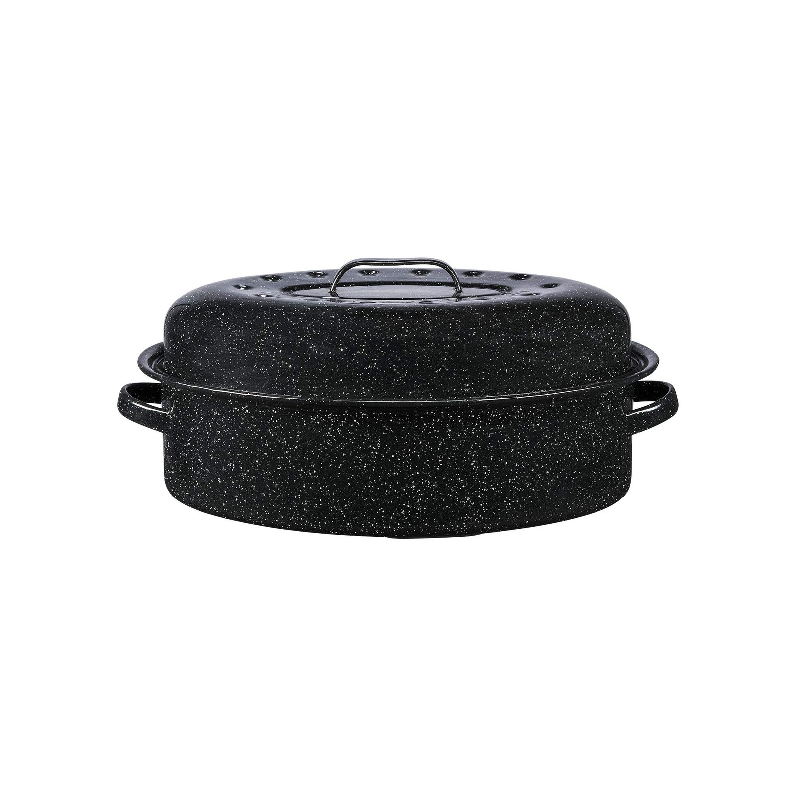 Granite Ware 18″ Covered Oval Roaster 15Lb Capacity, Non-Stick – Black