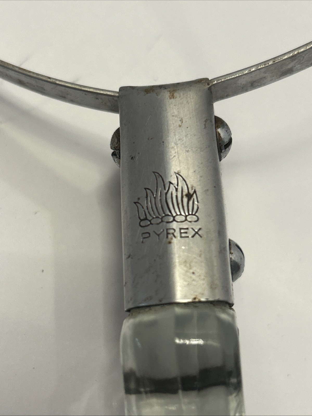 Vintage Pyrex Pot/Pan Flameware Replacement Part Glass Handle & Ring No 12