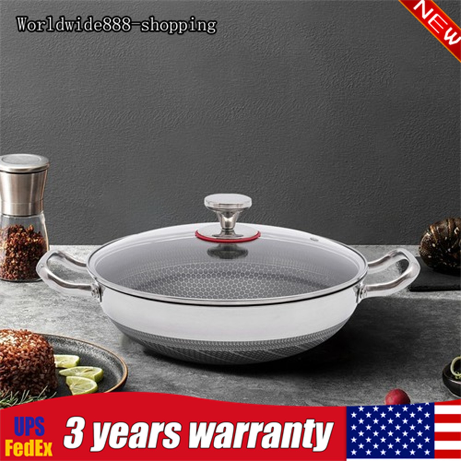 Stainless Steel Pan With Cooking Lid Non Stick Frying Pan Stainless Steel