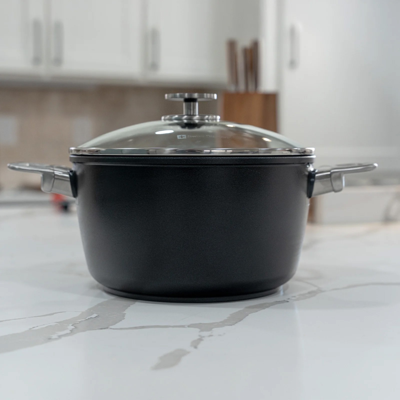 Swiss Diamond CHD Nonstick Stock Pot with Glass Lid, 8.5 qt