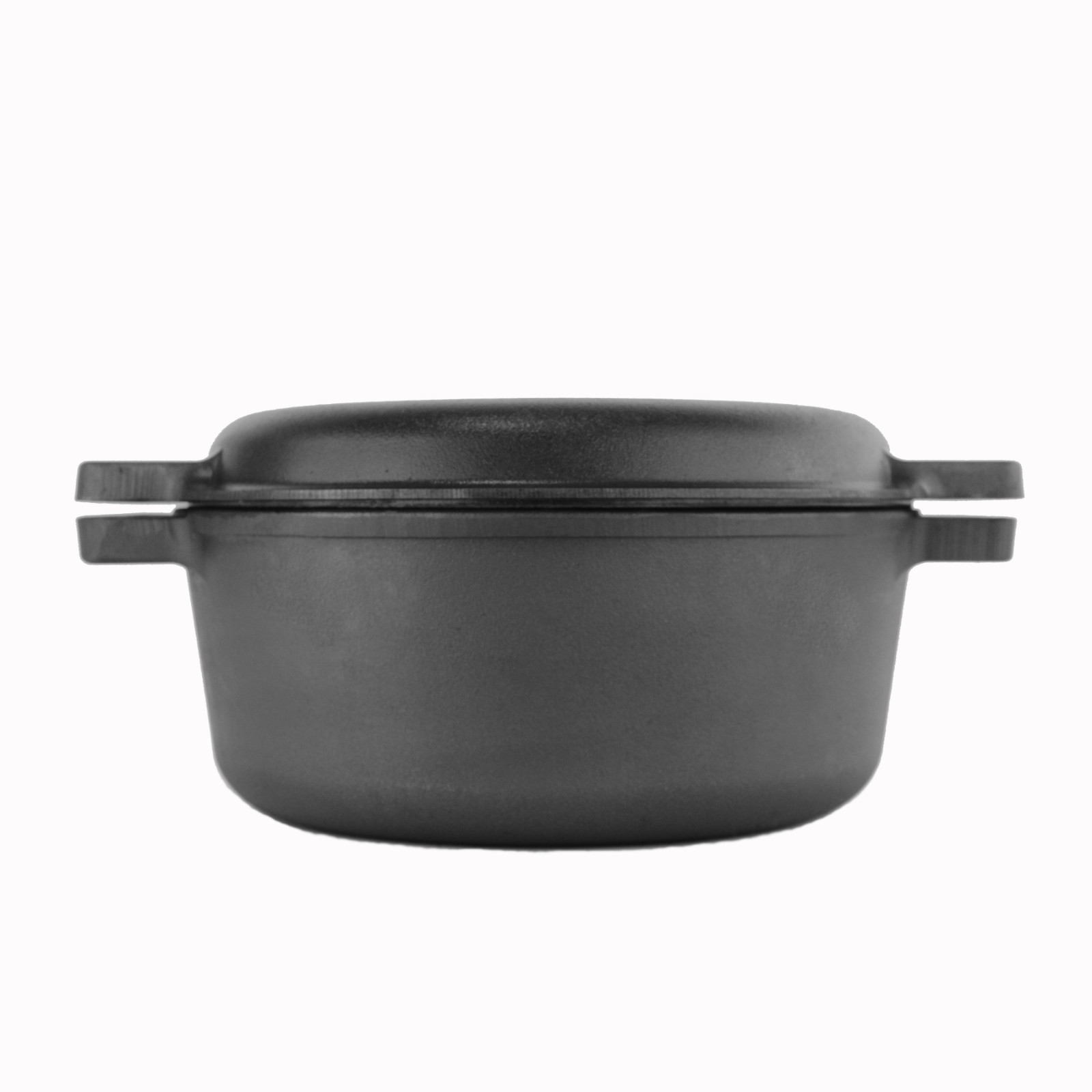 Cast Iron Dutch Oven Pot with Skillet Lid Casserole Cookware 6L