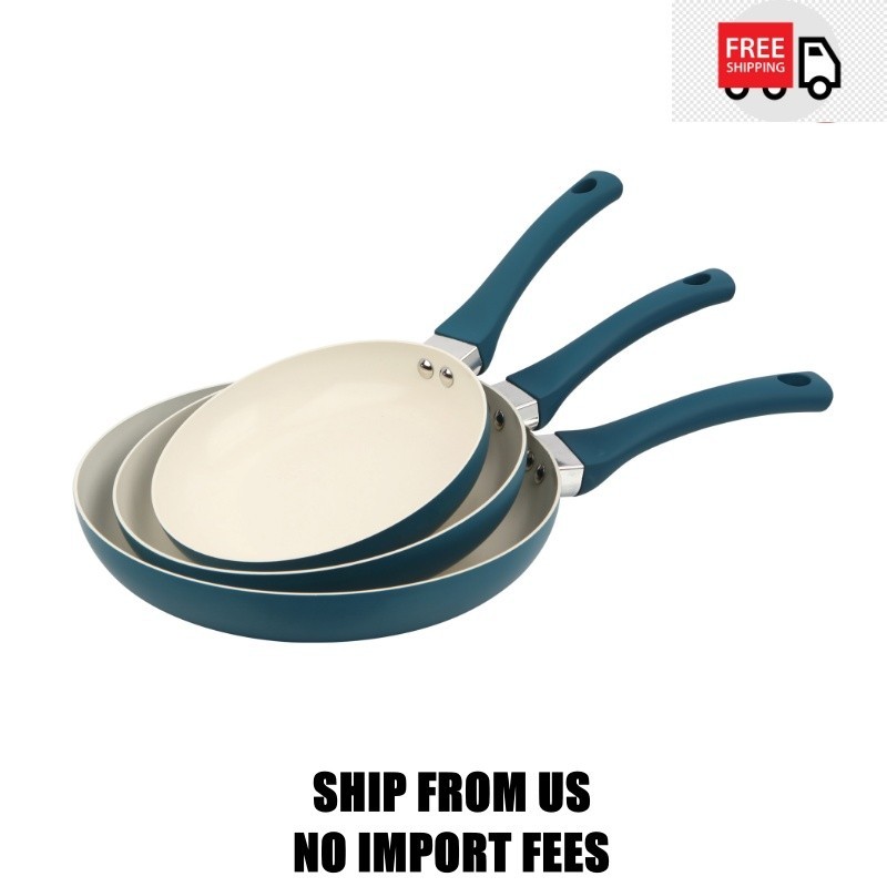 Mainstays Aluminum Nonstick Ceramic 3 Pieces Frypan Set