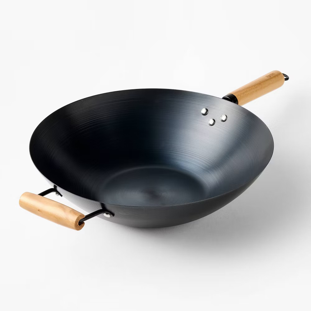 21.5″ Carbon Steel Wok Dark Gray – Figmint – New