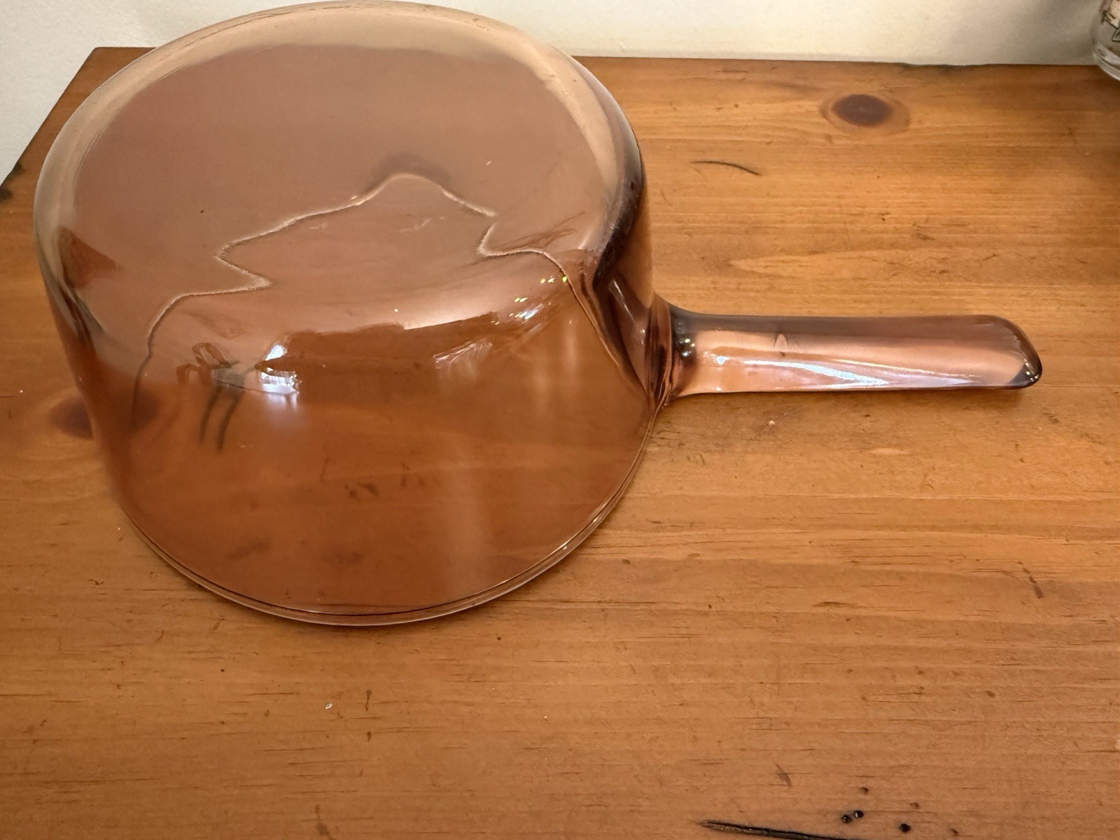 Visions Corning Ware Amber Glass 1 Liter Saucepan Pot with Spout Made In USA