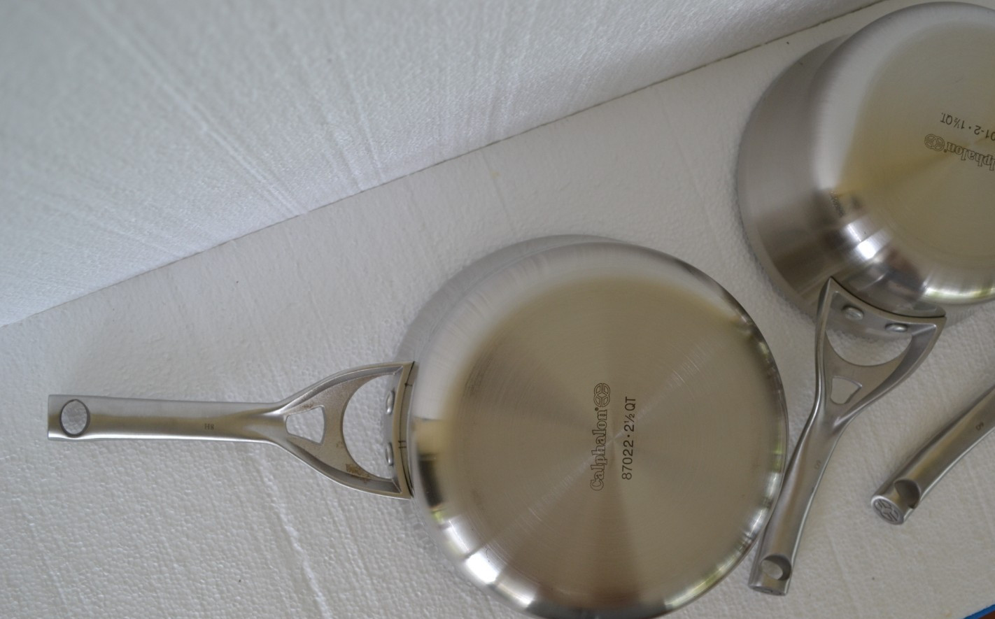 Calphalon Contemporary Stainless 2.5 Qt & 1.5Qt. Saucepans, 8” Frypan