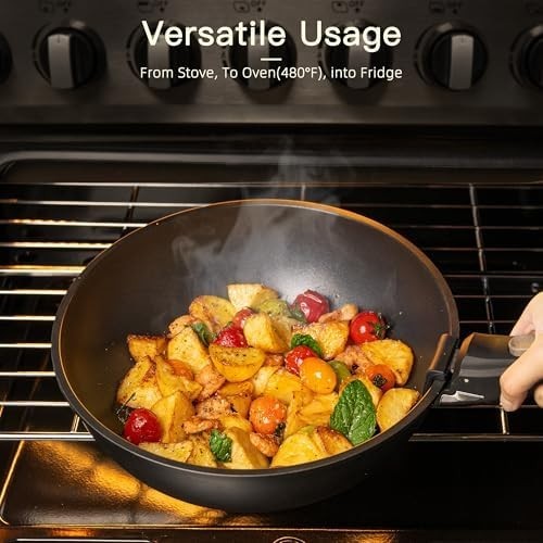 Pots and Pans Set Non Stick, 21 Pcs Ceramic Cookware Set with Detachable Handles