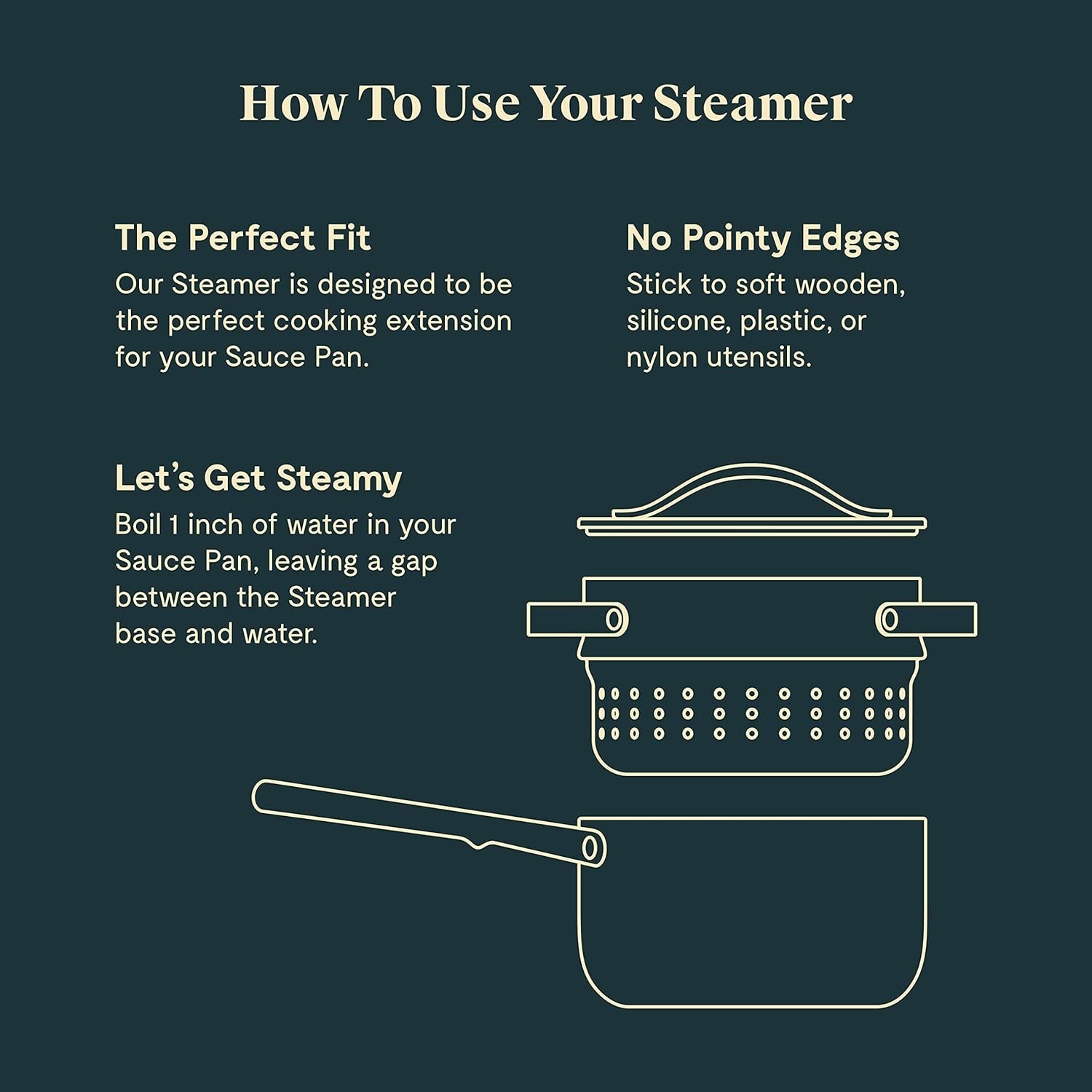 Steamer – Stainless Steel Steamer with Handles – Non Stick, Non Toxic Coating…
