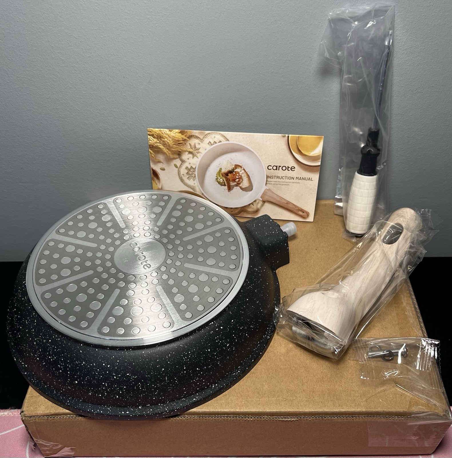 CAROTE 8″ Nonstick Granite Frying Pan Skillet Omelet Stone Cookware