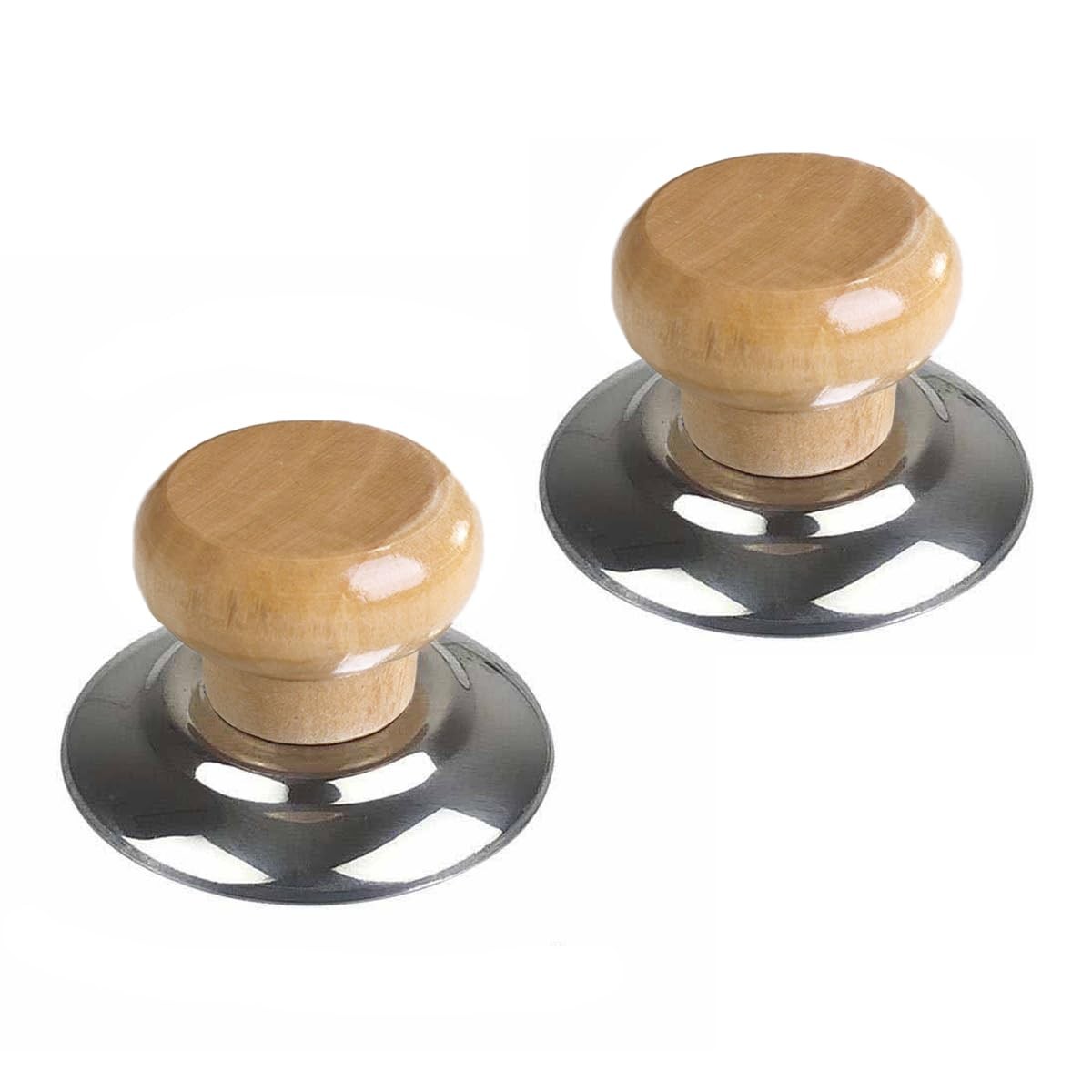 2 PCS Universal Pot Lid Knob Wooden Handle Replacement Top Kitchen Cookware