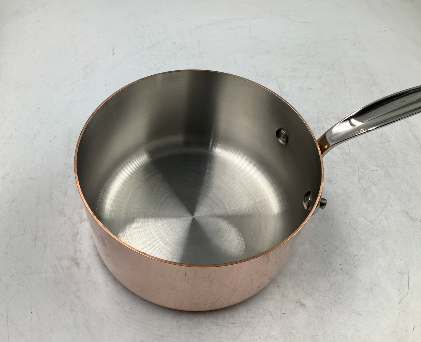 Mauviel M’Heritage 150 S Polished Copper & Stainless Steel Sauce Pan. 1.9 Qt